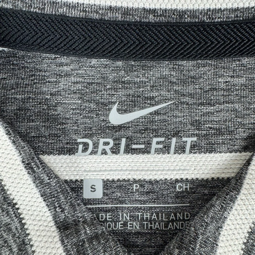 Nike Dri Fit Golf Polo Shirt Sleeveless Striped Standard Fit Gray Womens Small S